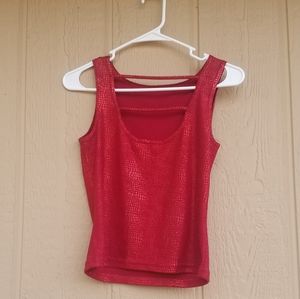 SOLD Shiny Sparkle Red Crop Top Halter Tank